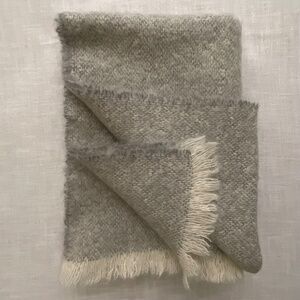 The Citizenry Grey Mohair Wool Throw Blanket Wrap 56”x72”Made in Ireland NEW